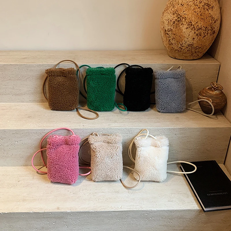 Модная осенне-зимняя новая стильная плюшевая сумка универсальная через плечо