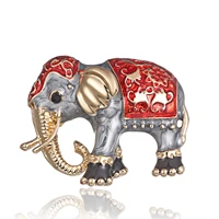 new arrival lovely texture enamel elephant shape brooch crystal pins brooches for women men kids scarf clothes lucky jewelry