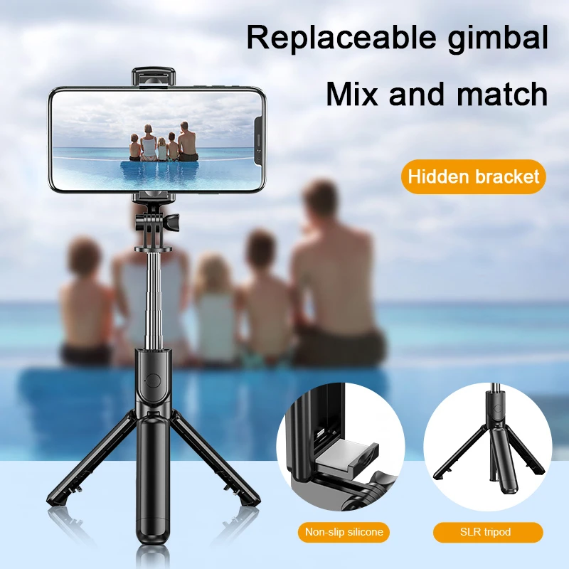 Multifunction Selfie Stick for Smartphone GoPro with Foldable Tripod Wireless Control Extendable Rotatable Mobile Phone Bracket enlarge