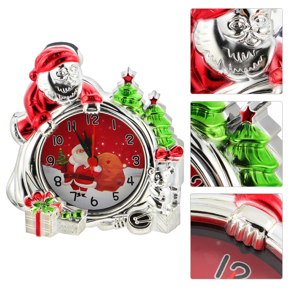 

Clock Alarm Christmas Table Clocks Decorative Bedroom Bedside Living Room Stocking Stuffers Holiday Gifts Snowman Kids Santa