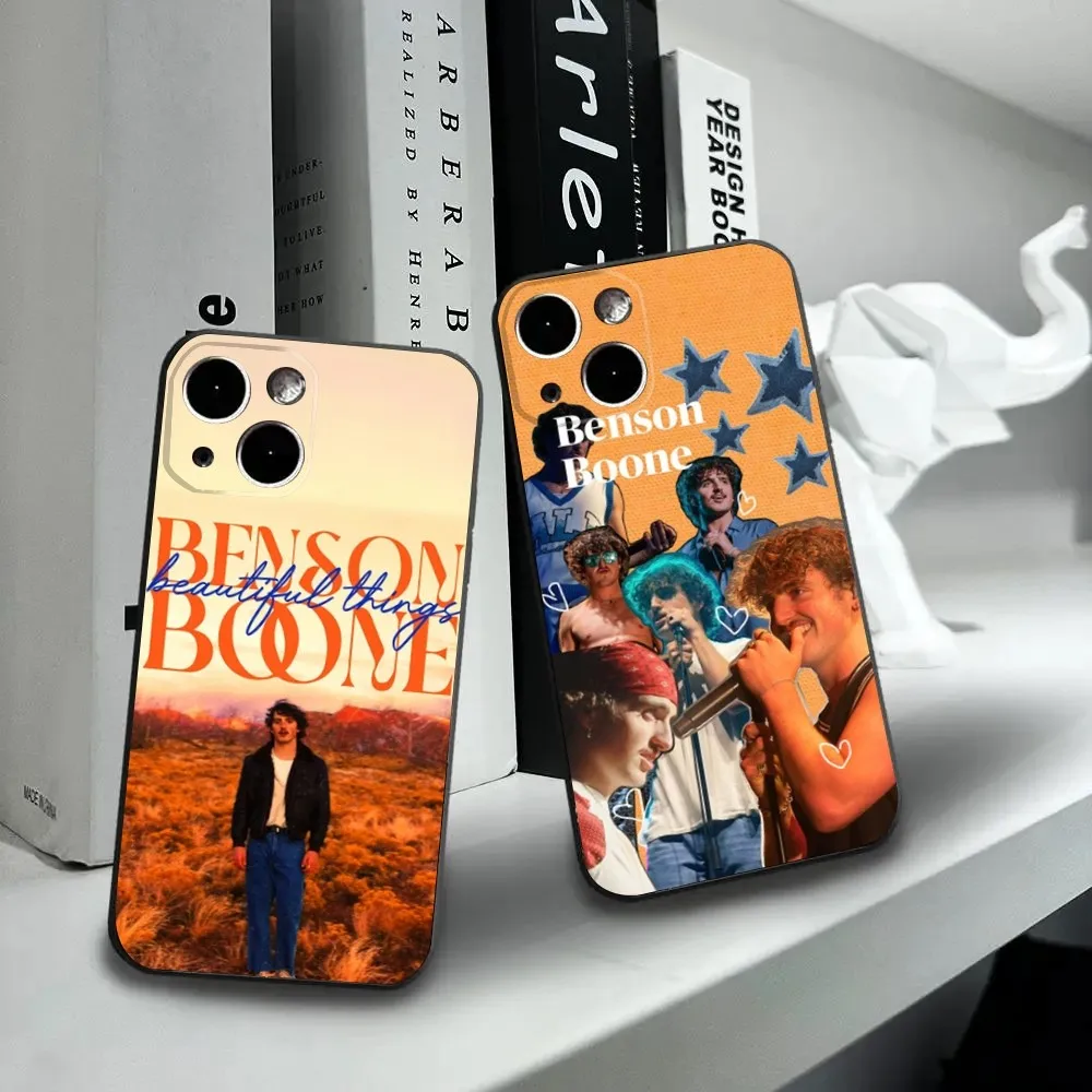 B-Benson Singer B-Boone Phone Case For iPhone16 15 14 13 12 Mini 11 Pro XR X XS MAX 7 8 Plus Silicone Cover Soft Black