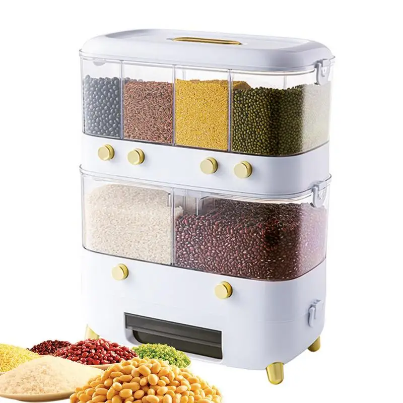 

Lentil Dispenser For Kitchen Containers For Food Grid Kitchen Grain Storage Container Holder For Rice Black Rice Corn Soybean