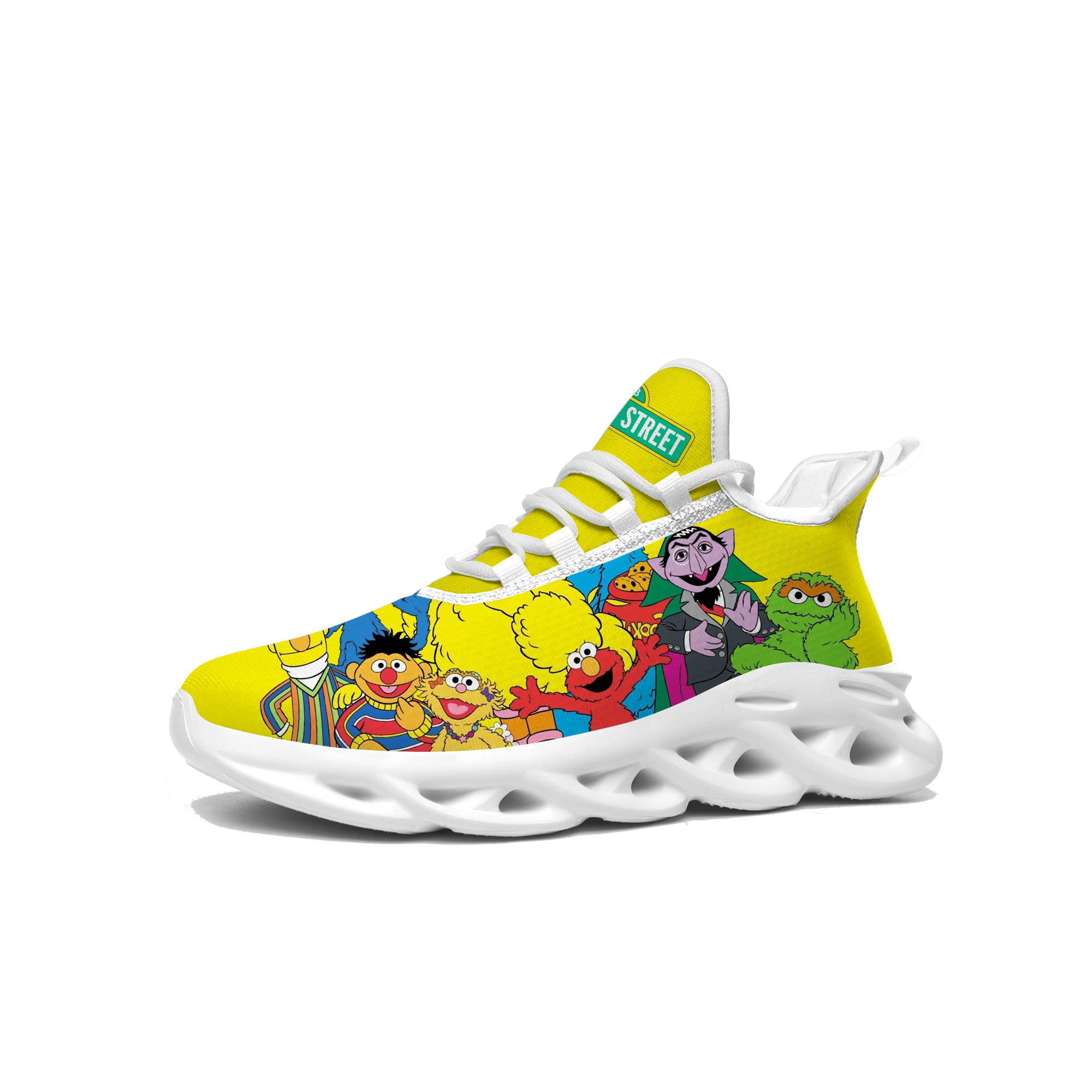 

Sesame Street Elmo Cookie Monster Muppet Flats Sneakers Teenager Sports Running Shoes High Quality Custom Lace Up Mesh Footwear