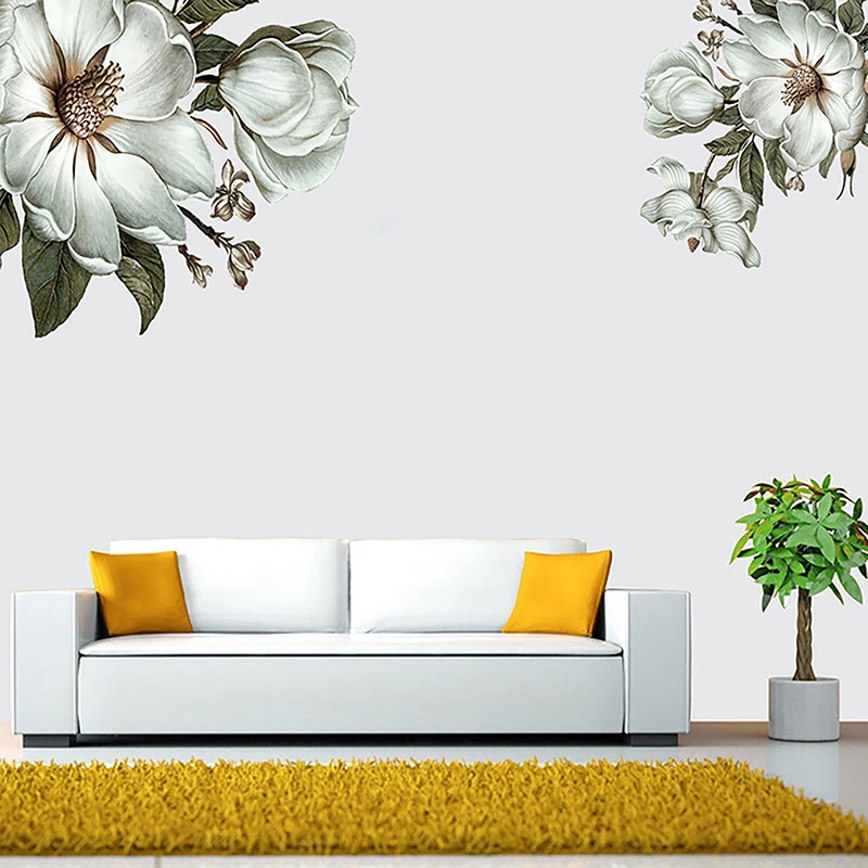 Классическая наклейка на стену с магнолией большой цветочный ретро-стиль