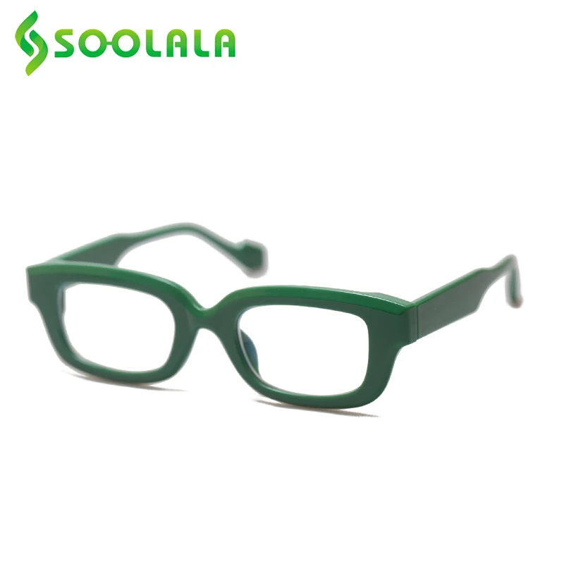 

SOOLALA Rectangle Anti Blue Light Reading Glasses Women Ladies Frame Magnifying Presbyopia Eyeglasses For Reading With Number