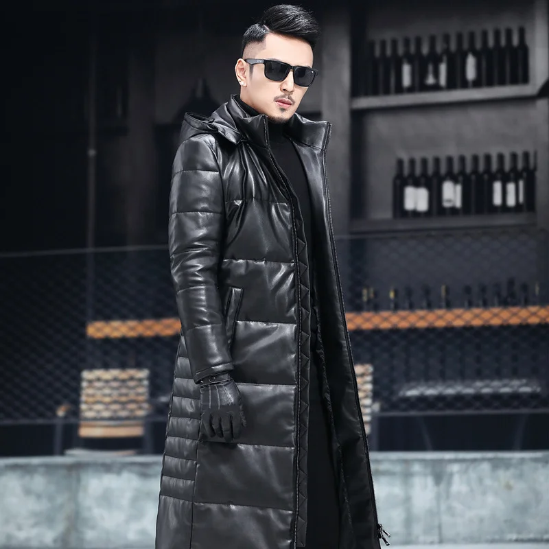 

Aootti Winter Men's Down Jacket Hooded 90% Duck Down Coat Man Clothes 2022 Thick Warm Long Doudoune Homme Causal Coat Hiver T66