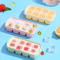 homemade eight grid ice cube mold with lid ice box soft bottom ice box simple small ice cube box diy party whisky frozen ice box