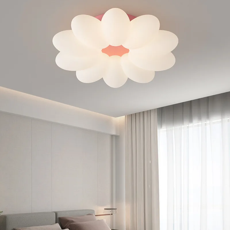

Bedroom Lamp Warm Romantic Girl's Room Lamp Modern Simple Creative Personality Flower Children's Room Ceilings Lamps
