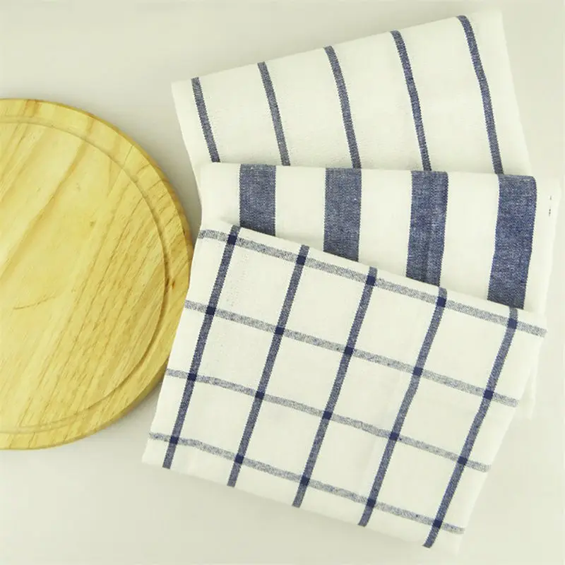 

Короткие пастельные столовые салфетки, чайные полотенца, синие полосатые хлопковые клетчатые коврики, подстилки для дома