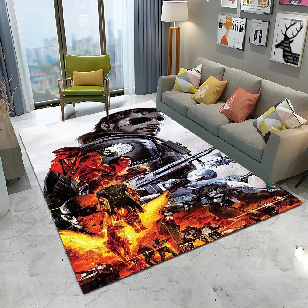Фото Metal Gear Solid Game Gamer Ковер с героями мультфильмов для дома, гостиной, спальни, дивана, коврика для двери, декор, детский коврик, нескользящий напольный коврик №5