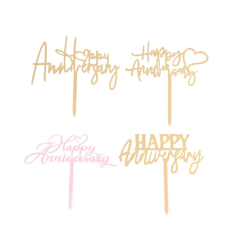 

1 шт. золотистый розовый акриловый торт на годовщину, топпер для торта на День святого Валентина, топпер для торта на День святого Валентина, ...