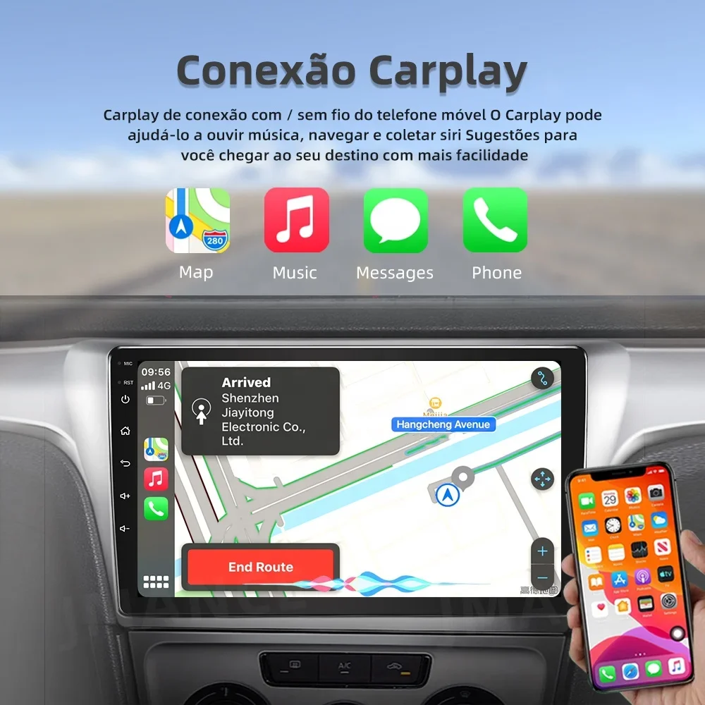 Jmance Android автомобильный Carplay 1 + 32G Bt Wifi 10 дюймовый радиоприемник для универсального