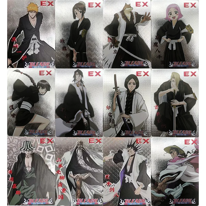 

Аниме отбеливатель DIY Kawaii EX металлическая блестящая карта Kurosaki Ichigo Zaraki Kenpachi Игрушки для мальчиков Коллекционная Открытка Подарок на день рождения