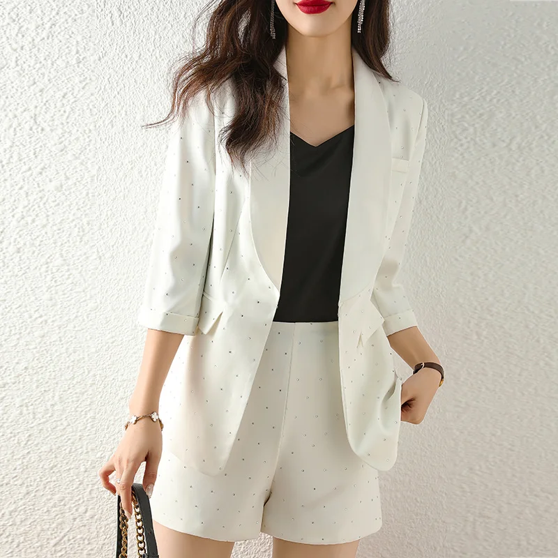 

Korean spring suit large size office women business white-collar formal professional dress work clothes Light blue suit pants