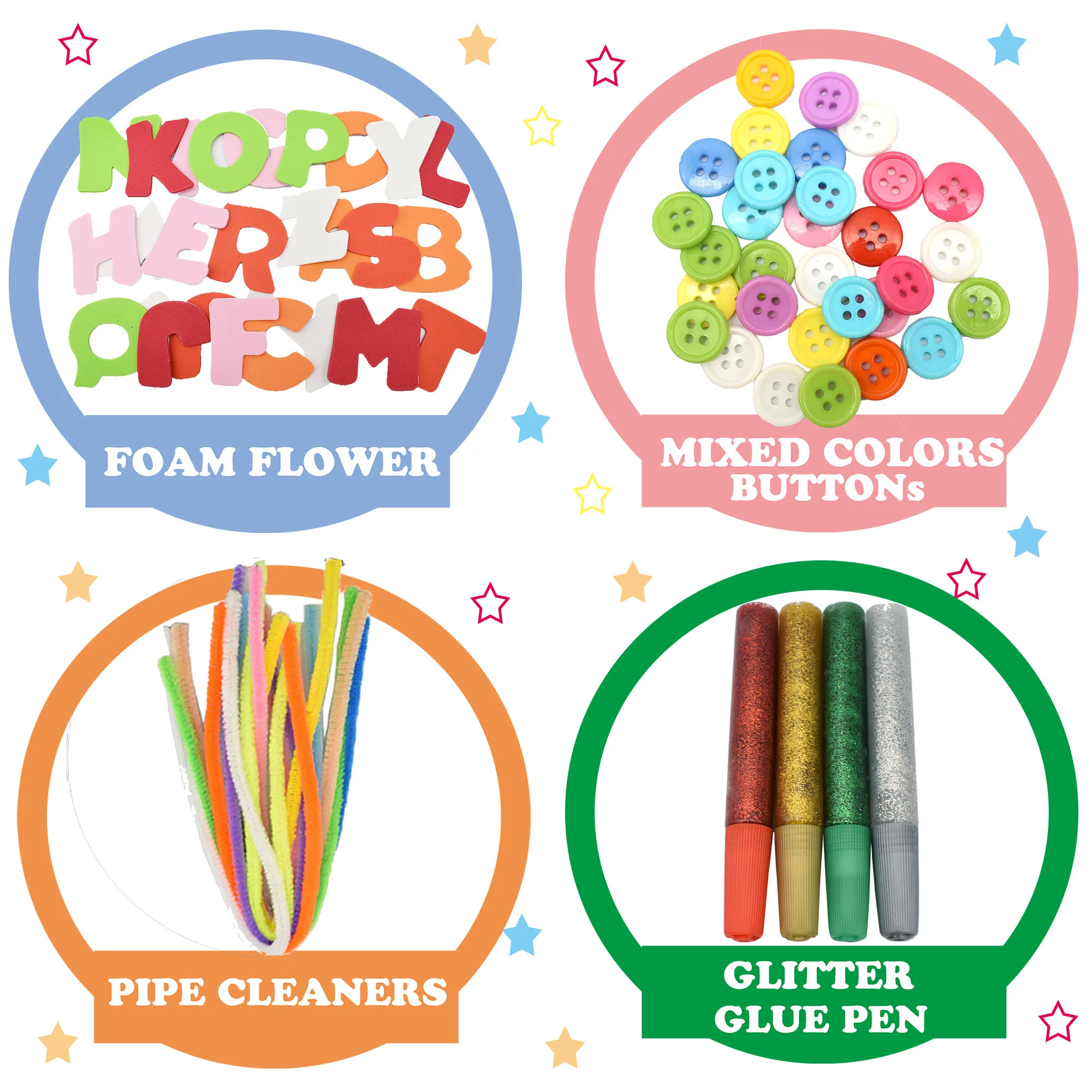 Arts and Crafts Supplies Kit for Kids 274+Pcs of Crafting Age 4 5 6 7 8 9 10 D.I.Y. Collage Set
