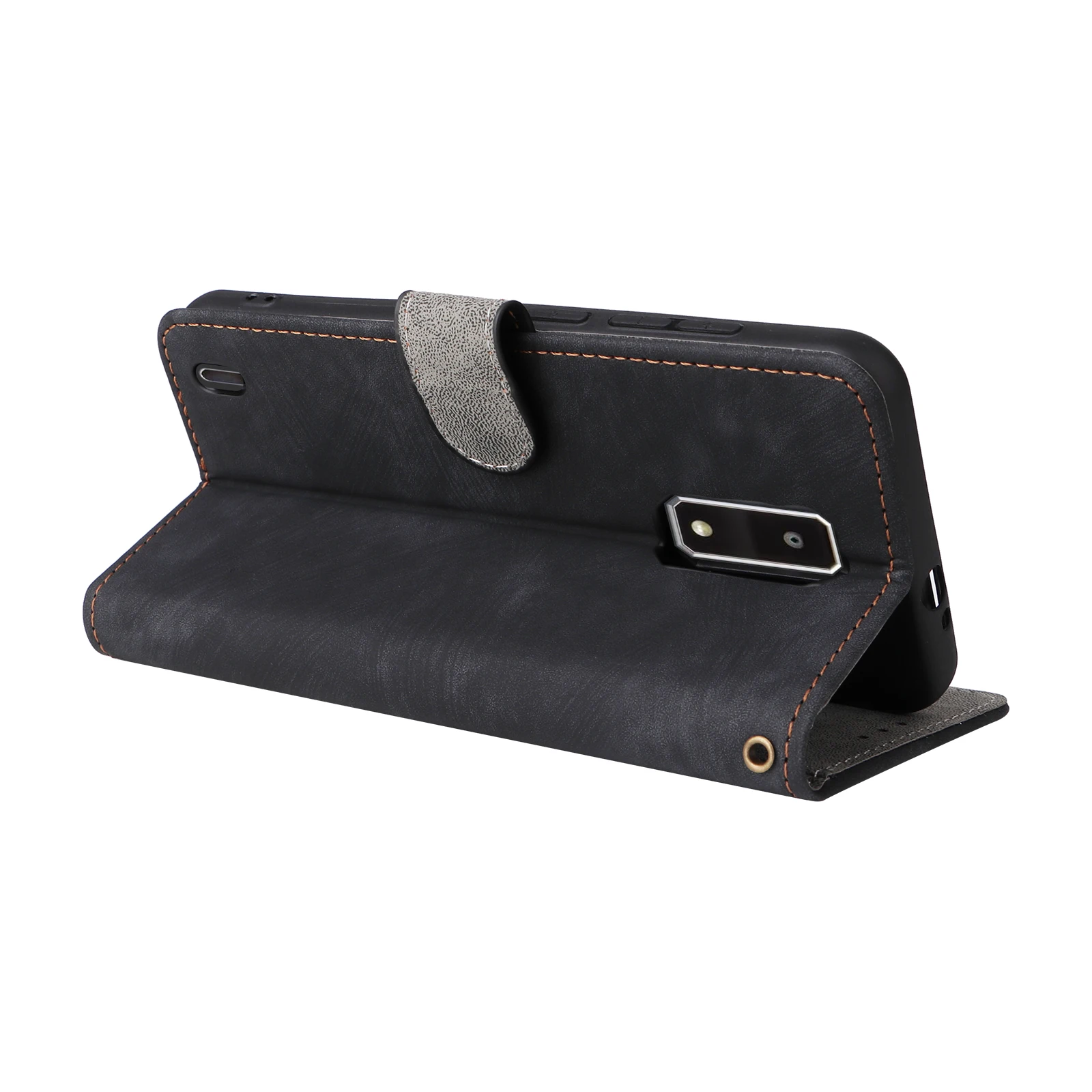 Кожаный чехол-книжка для BLU View 4 3 B140DL с магнитной кнопкой RFID-защитой