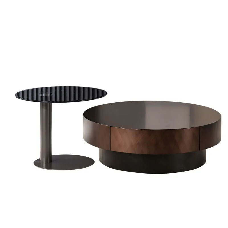 

Hxl Italian Minimalist Coffee Table Combination Circle and Creative Simple and Light Luxury Living Room Home