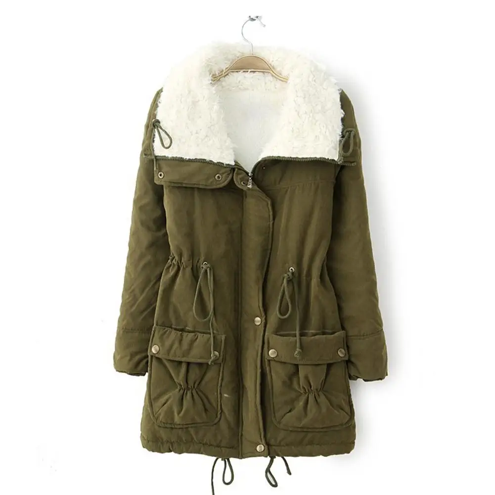 

Personality Solid Cardigan Coat Fleece Loose Pocket Outfit Women Comfort Soft Long Sleeves Fashion Trend Drawstring Outwear