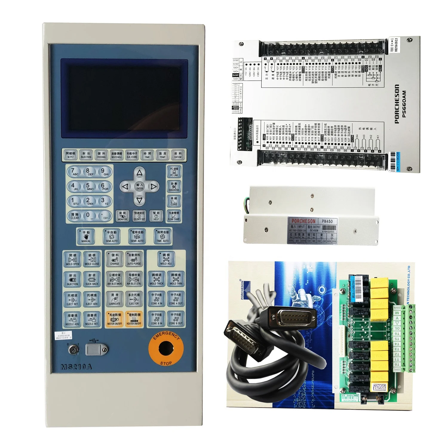 

PORCHESON PS660AM +MS210A full set control system ,controller, PLC for injection molding machine . NEW & ORIGINAL