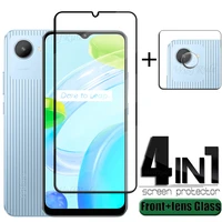 4 in 1 for realme c30 glass for oppo realme c30 c31 c35 c21y c25y c25s c20a full clue screen protector for realme c30 lens glass