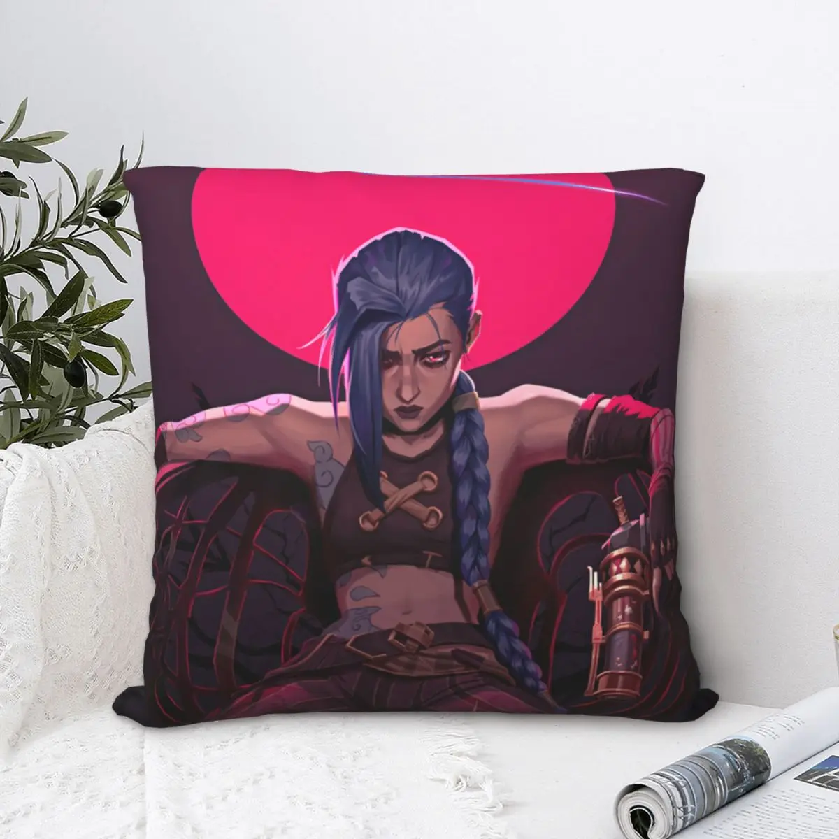 

Moon Jinx накидка на подушку Чехол Arcane League of Legends рюкзак Cojines накидки Сделай Сам принт дышащий домашний декор