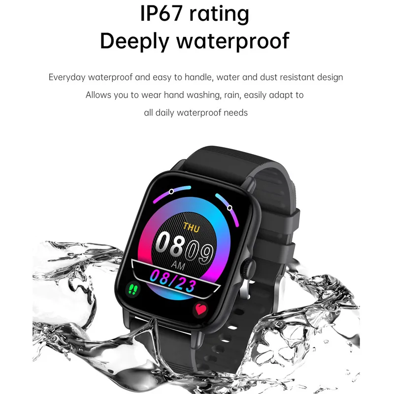 

Fashion KT58 Smartwatch 1.69 Inch Screen Heart Rate IP67 Waterproof Smart Watch Men Women For Android IOS Phone