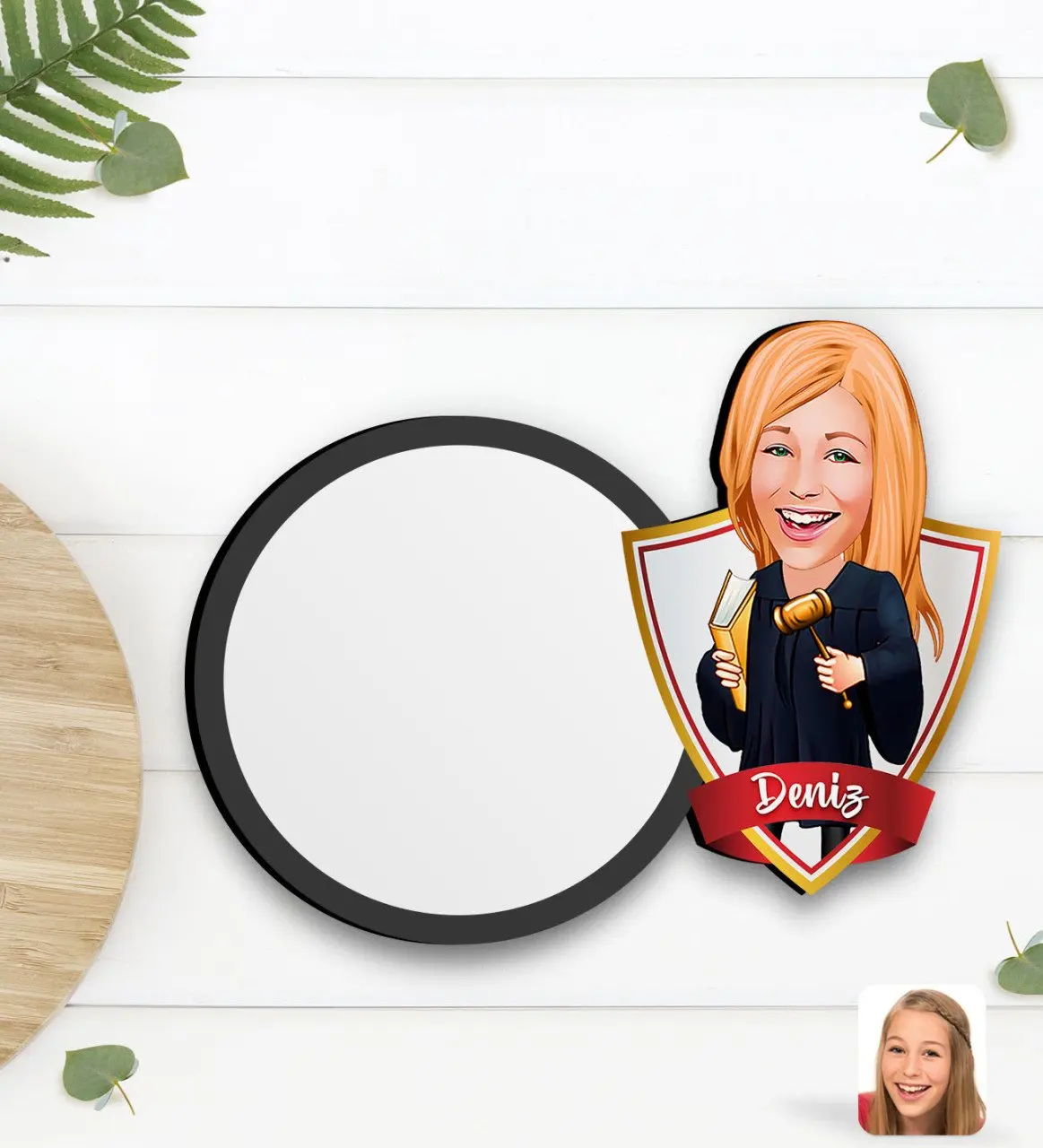 

Персонализированная Женская карикатура на деревянную чашку