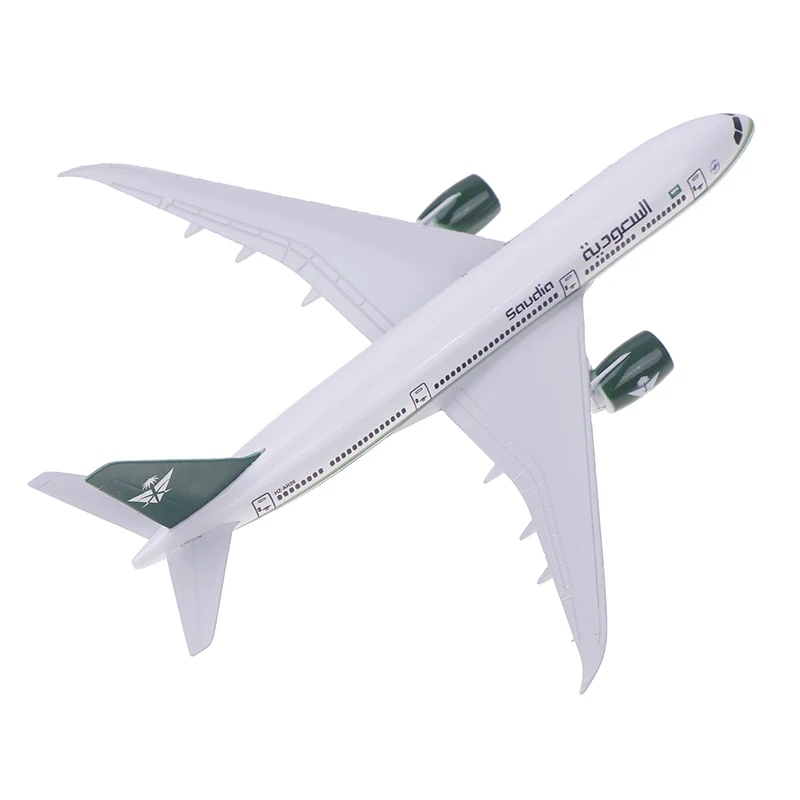 16 см масштаб 1:400 металлическая копия самолета Saudi Airlines B787 желто-зеленый самолет