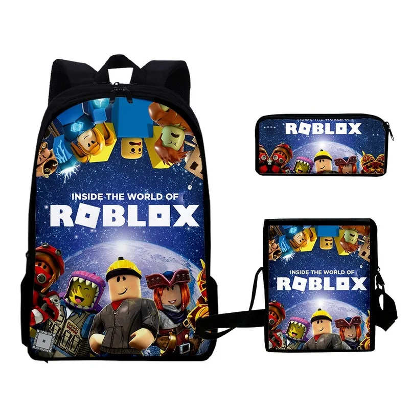 

Game Boys Robloxing Children Backpack Kids Cute Cartoon Student School Pencil Bags Stationery Box Laptop Mochila Children Gifts