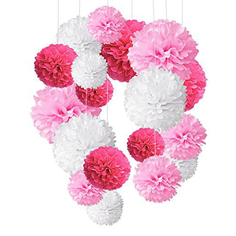 

10Pcs Tissue Paper Pompoms Flower Garland Decoration DIY Peony Ball Baby Shower Birthday Party Wedding Centerpieces For Tables