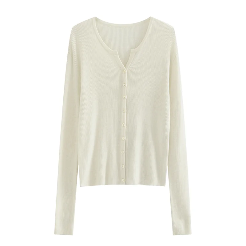 

Women's Fashion New Style V Neck Long Sleeves Knitted Sweater Lazy Style Loose Comfortable Cardigan Versatile Coat Thin Winter