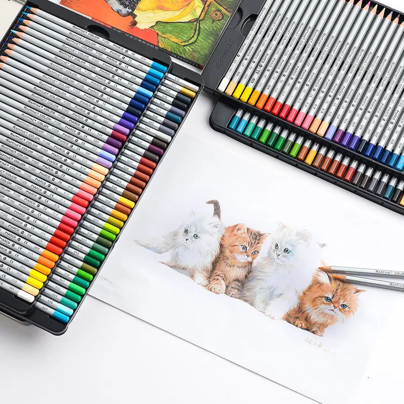 

marco colored pencils metal box packaging crayons water color pencils art supplies for artist Professional Painting Set coloring