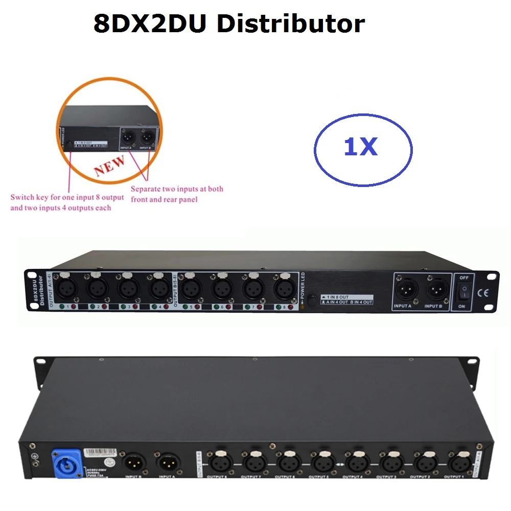 

YUER DMX512 Разветвитель света 8 каналов