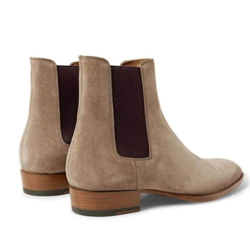 Ботинки Челси мужские замшевые матовые формальные ботинки из натуральной кожи