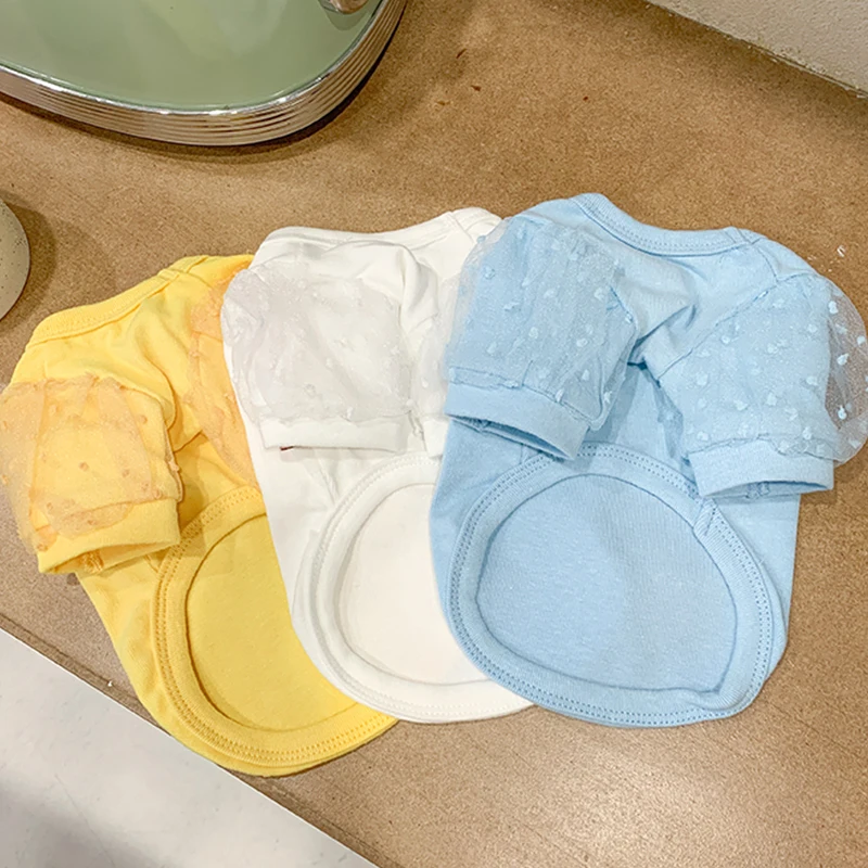 

Хлопковая рубашка для собак, пижама, йоркширский щенок, одежда для маленьких собак, футболка, наряд, одежда с изображением померанского мальтского пуделя чихуахуа, кота, собаки