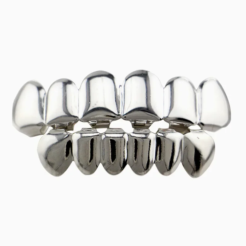 Гладкие полые клыки Подтяжки в стиле хип-хоп для мужчин и женщин Grillz18K