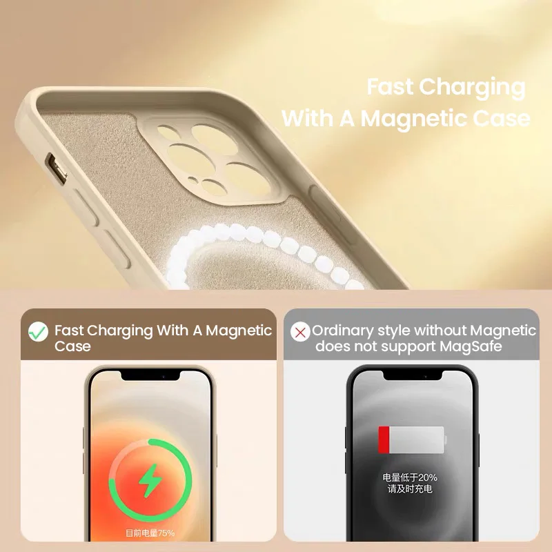 Магнитный чехол из жидкого силикона для iPhone 11 13 12 Pro Max Mini X Xs XR магнитная задняя