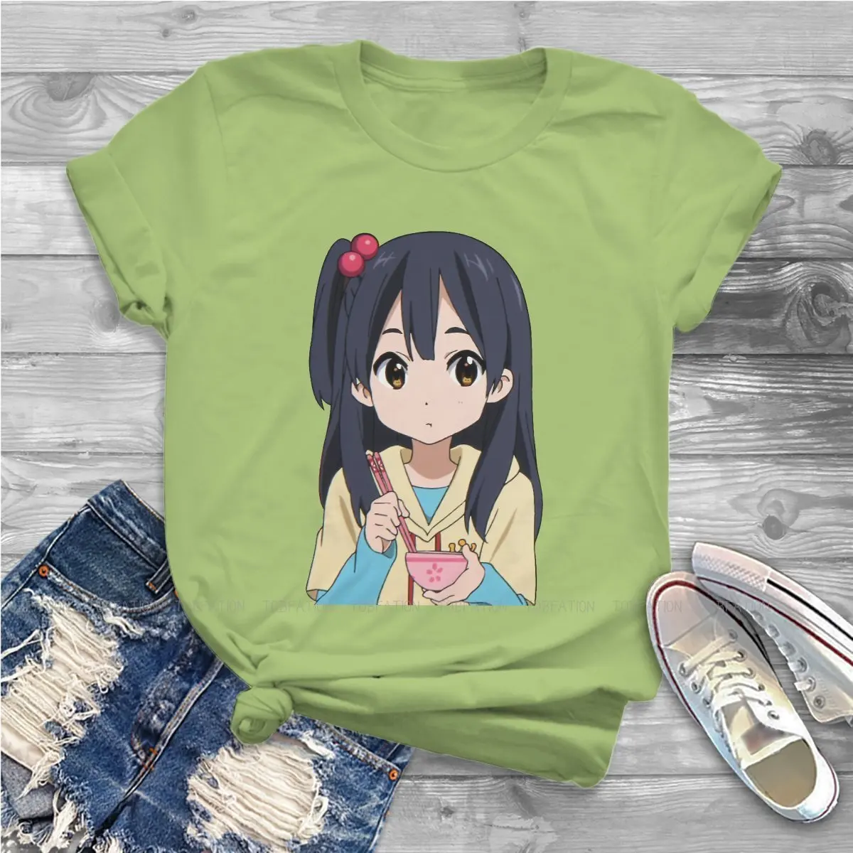 Kawaii kitashправиawa Anko футболка с круглым воротником Tamako Market Mochi Shop аниме ткань Базовая