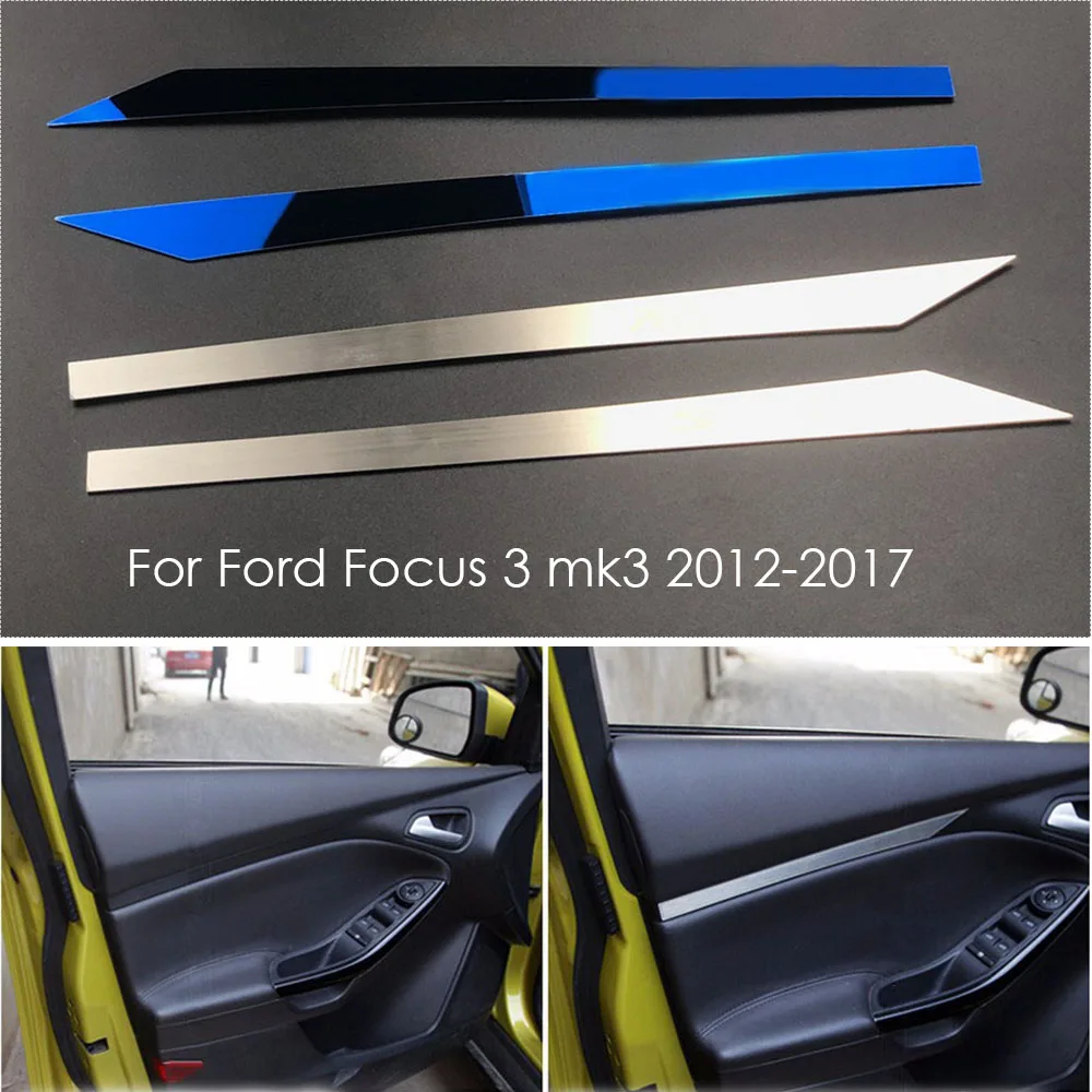

Car Accessories Stainless Steel Car Styling Interior Door Trim Sticker Case for Ford Focus 3 Mk3 2012-2017