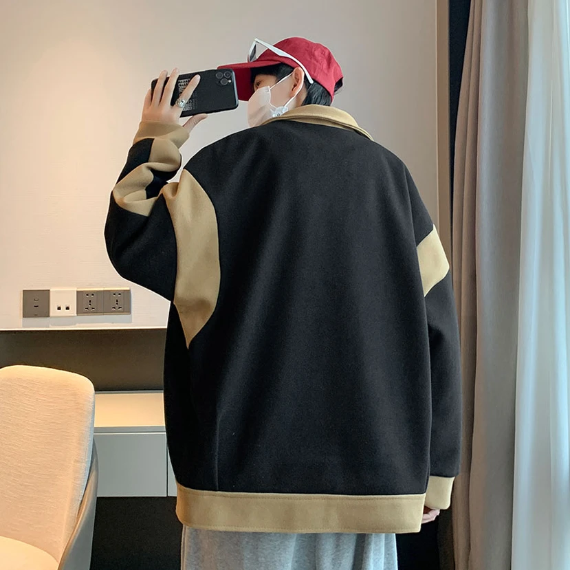 Куртки мужские пэчворк со вставками верхняя одежда осень-зима в Корейском стиле