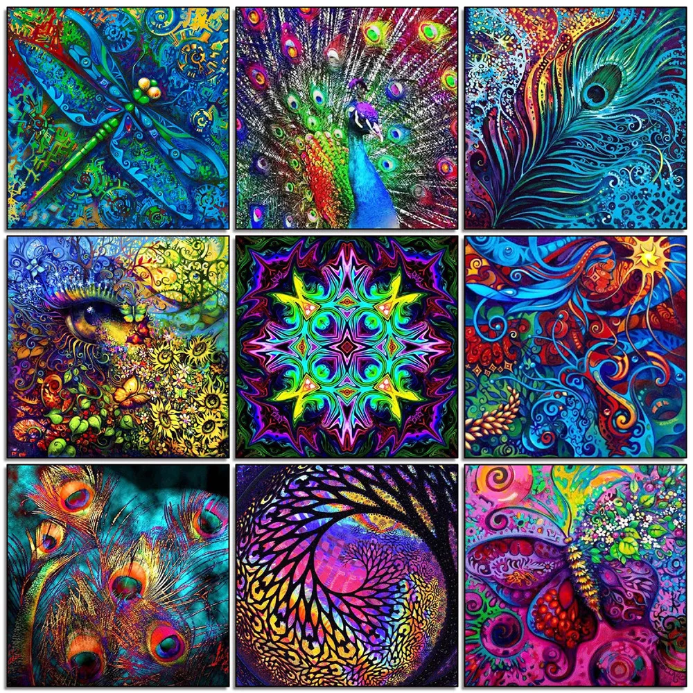 

Алмазная живопись 5D "сделай сам", красочная бабочка, полная Алмазная мозаика, абстрактная вышивка, картина, искусство, домашний декор, алмазн...