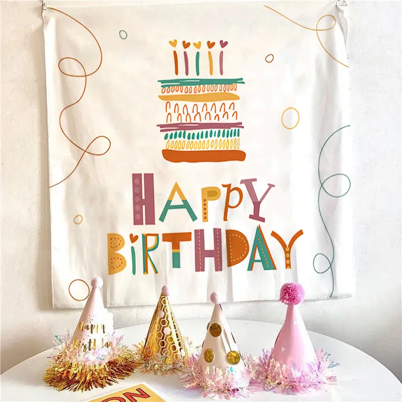 Подвесная ткань с днем рождения 100x70 см алмазная мозаика mazari открытка своими руками с днем рождения 3 15х15 см опп упаковка