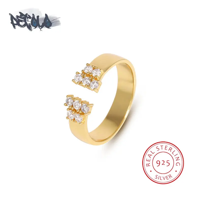 

Женское серебряное кольцо, роскошное кольцо с геометрическим рисунком, женское Ювелирное Украшение из 18-каратного золота с цирконием, кольцо с бриллиантами
