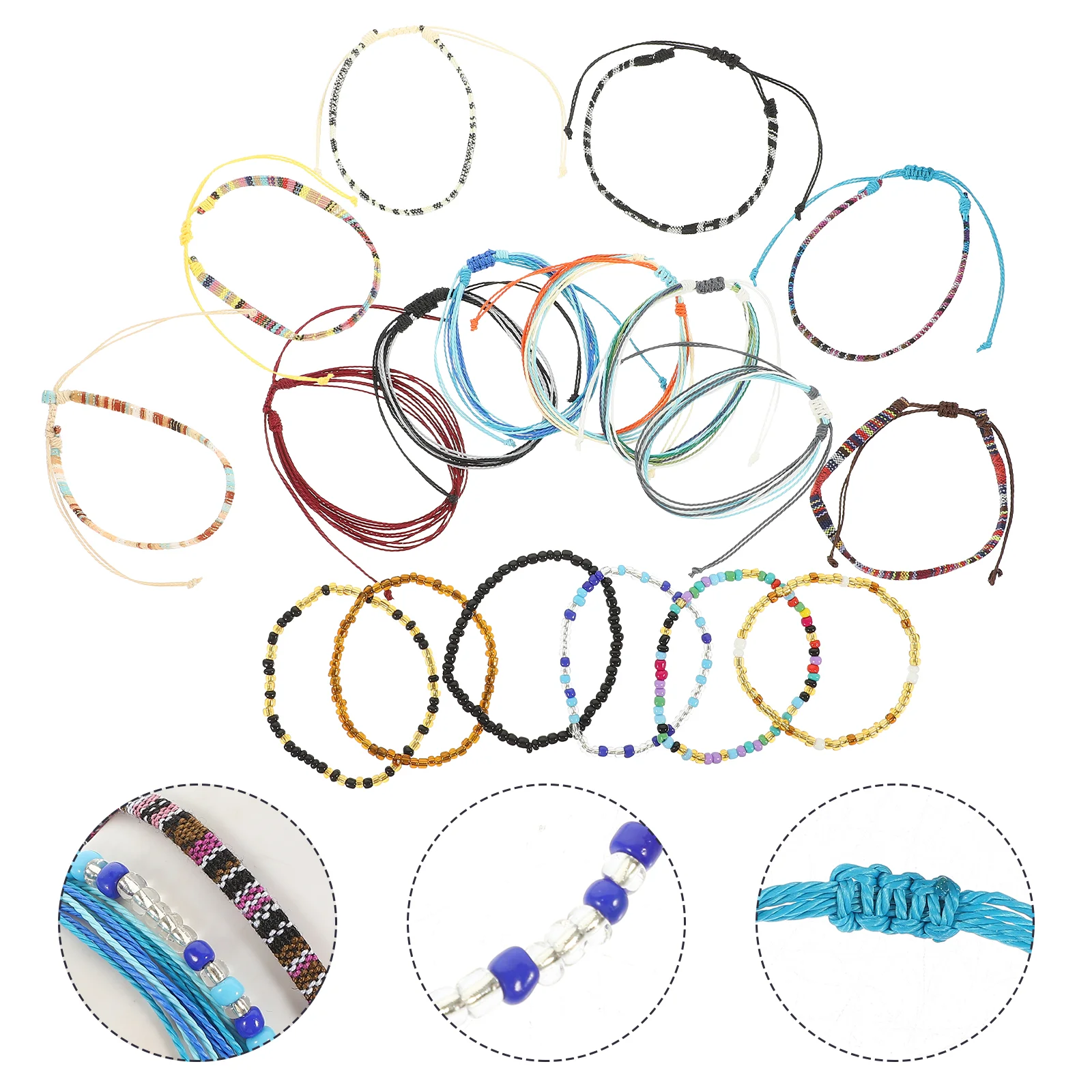 

18pcs Beach Ankle Chains Colorful Beads Anklet Foot Chain Jewelry for Women