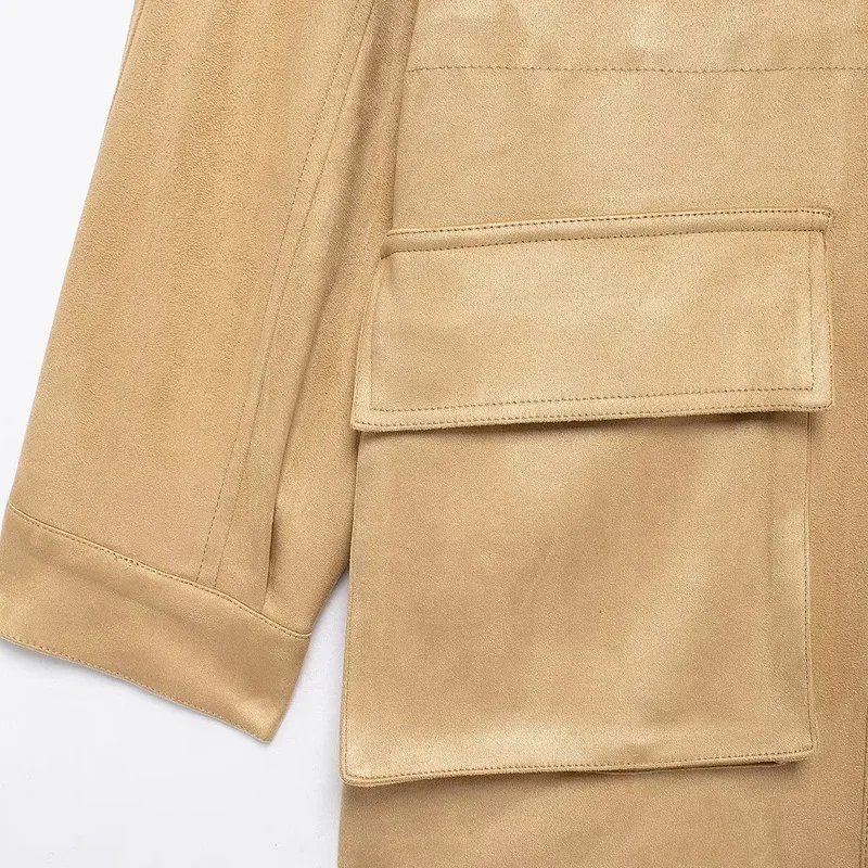 TRAF женские зимние куртки 2024 осенние кожаные флисовые парки большого размера