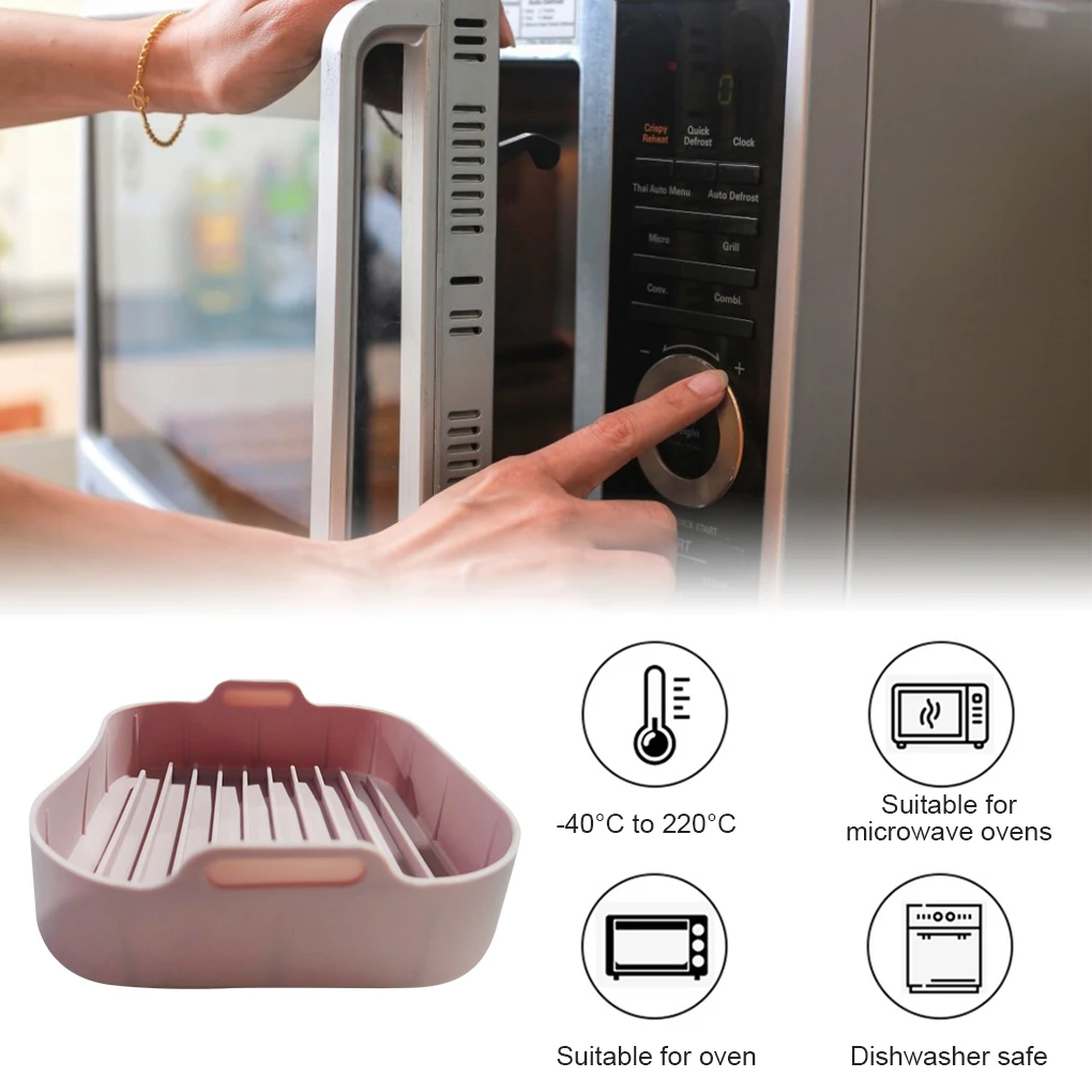 

Силиконовый горшок для фритюрницы, воздушные фритюрницы, противень для выпечки в духовке, поднос для хлеба, жарки, курицы, пиццы, корзина ков...