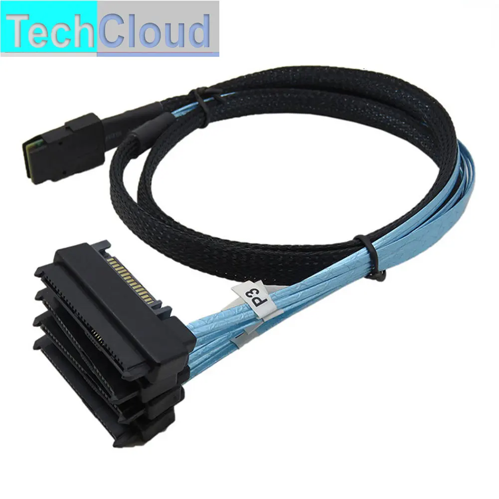 SFF-8087 to 8482.Mini SAS 36P SFF 8087 to 4 SAS 29P SFF-8482 15P SATA с разъемом питания