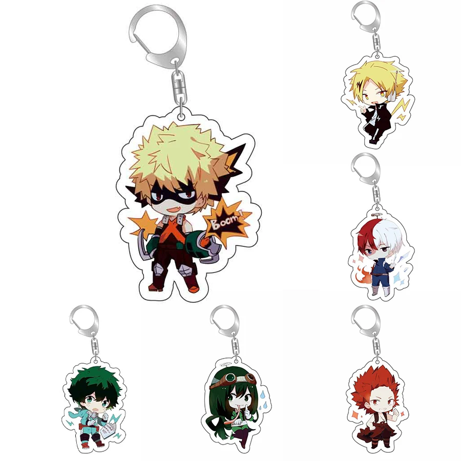 

Anime Keychain My Hero Academia Acrylic Keychain Midoriya Izuku Bakugo Katsuki Transparent Pendant Accessories Cute Cartoon Gift