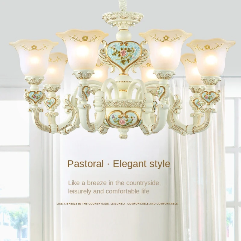 

New Chandelier Resin Jane European Living Room Decoration Chandelier LED Energy Saving Chandelier