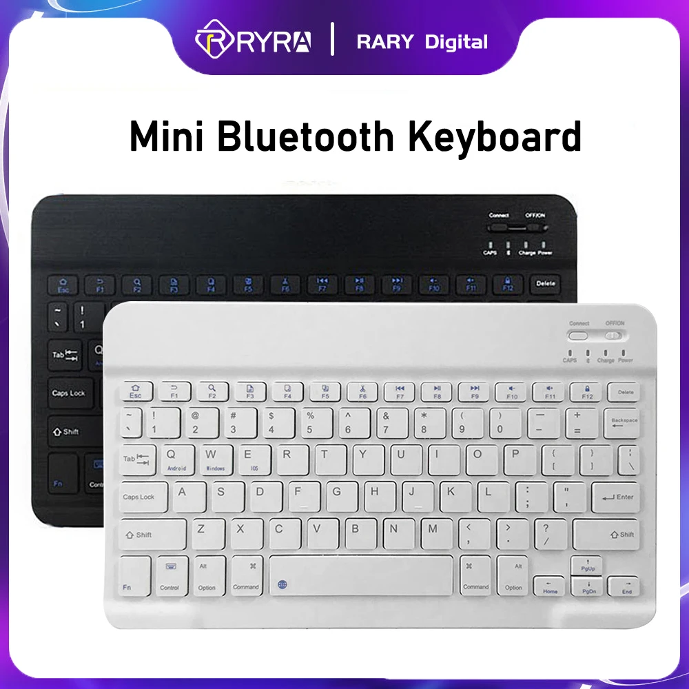 

Компактная Беспроводная клавиатура RYRA, Bluetooth, тонкая, USB, с возможностью подзарядки, для офиса, планшета, для IOS, Android, Windows, ПК, Ipad